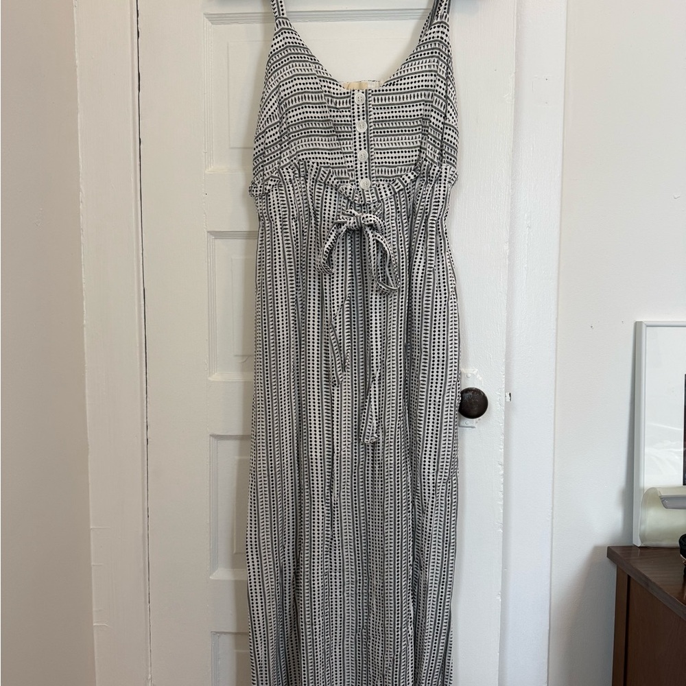 MELLODAY Monochrome Striped Dress